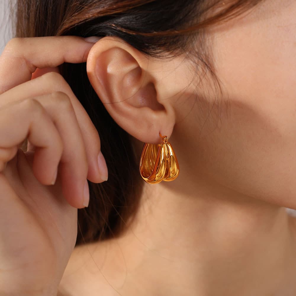 Personalized Minimalist Irregular Earrings, Stylish And Versatile Round U-shaped High-end Women's Earrings