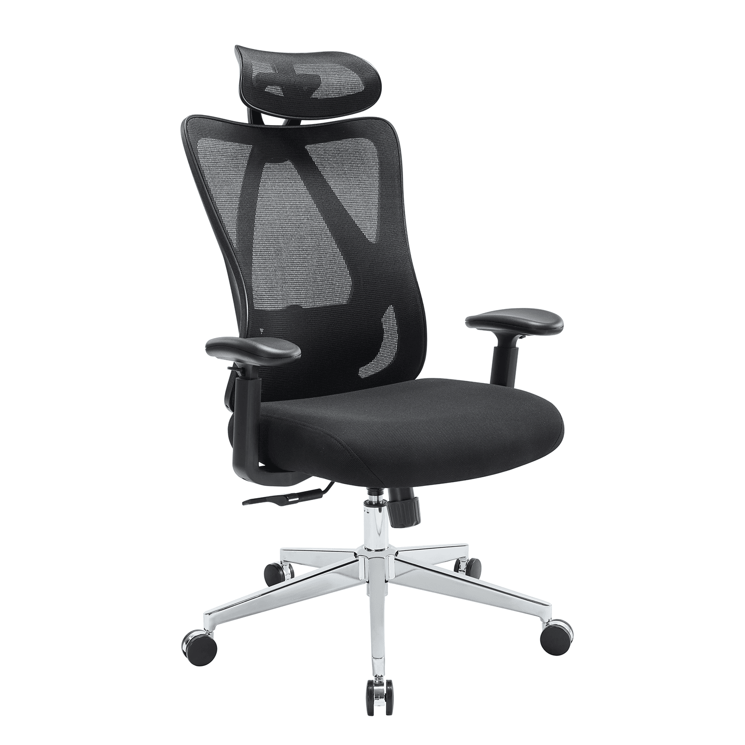High Back Desk Chair With Adjustable Lumbar Support & Headrest,comfortable Mesh Computer Chair With Soft Flip Up Arms, Adjustable Height And 120 Tilt