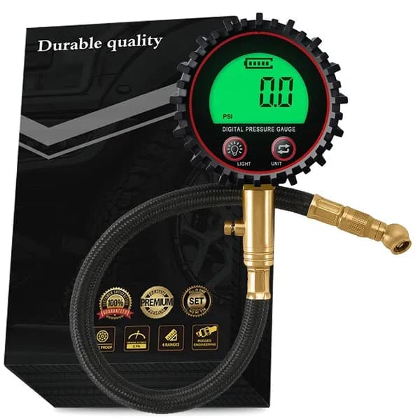 Calibrated Digital Tire Pressure Gauge, Air Inflator With Manometer, For Car Auto