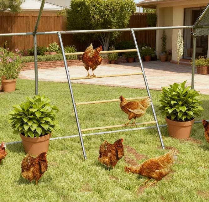 Chicken Roost For Coop, Jungle Gym Roosting Bar, 55X 33.75