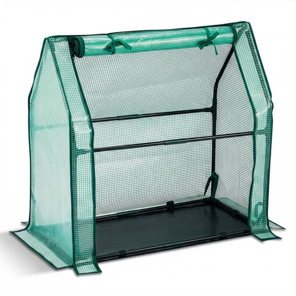 Mini Greenhouse With Pe Cover, Indoor Outdoor Plant Gardening Green House For Garden Backyard, 36x18x33in, Green