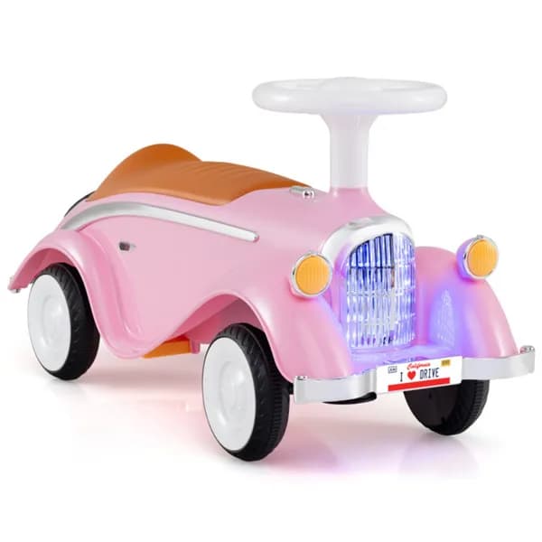 Kids Ride On Sliding Car, Foot-to-floor Toy With Led Lights & Horn (pink 19-36 Months