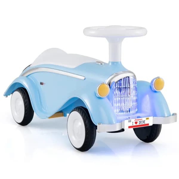 Kids Ride On Sliding Car, Foot-to-floor Toy With Led Lights & Horn (blue 19-36 Months