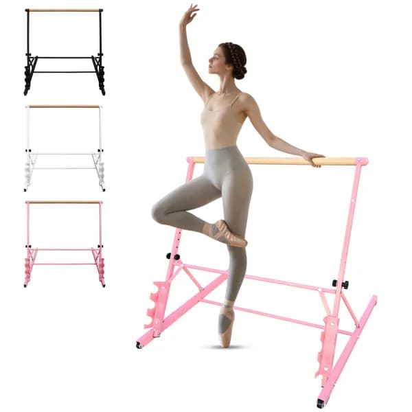 3.5ft Solid Wood Ballet Barre With Adjustable Range Of 31.5-39.5 Inches For Dance Practice