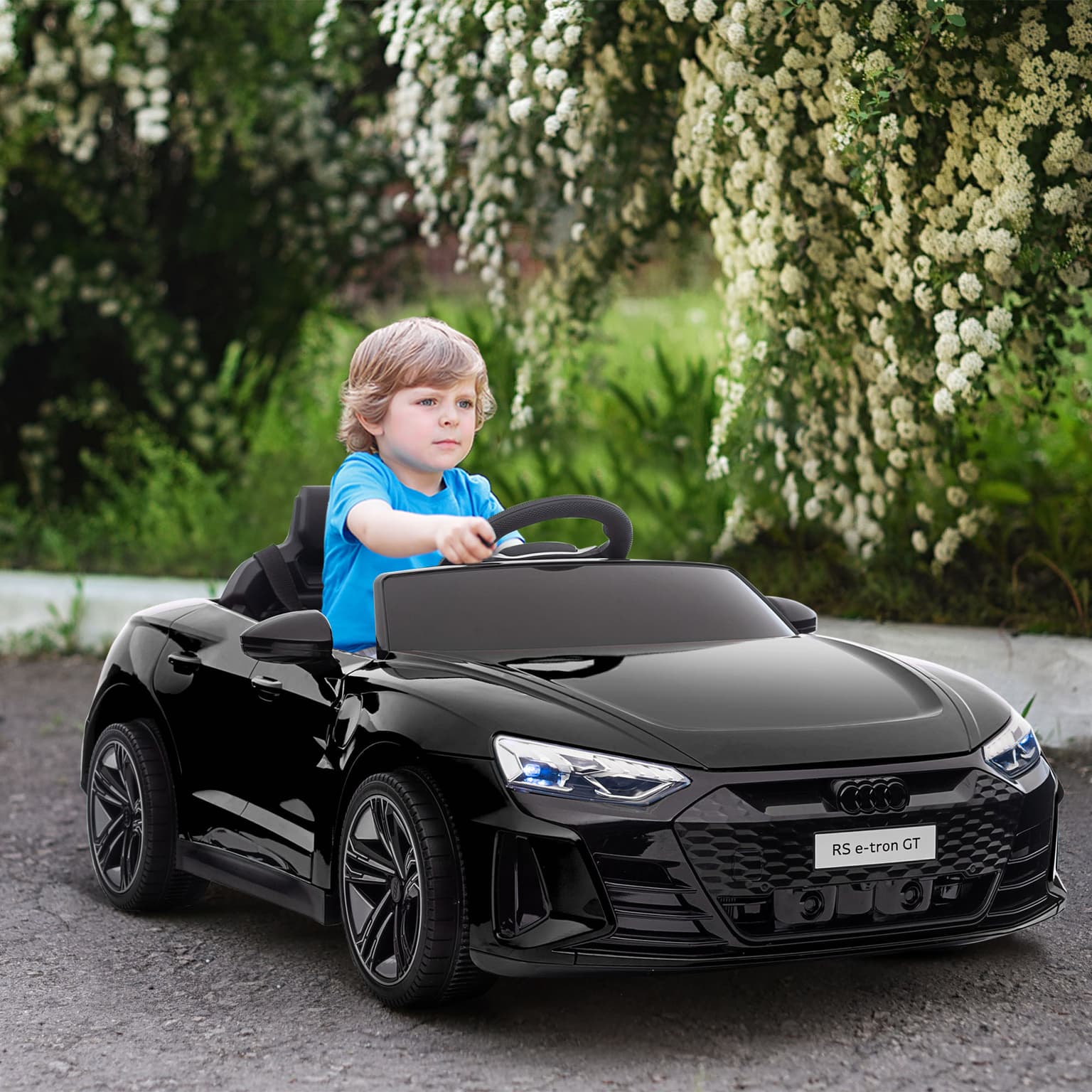 Licensed Audi Rs E-tron Gt 12v Ride On Car Truck For Kids, Electric Car Ride On Vehicle W/parent Remote Control, Music, Lights, For Toddlers, Black