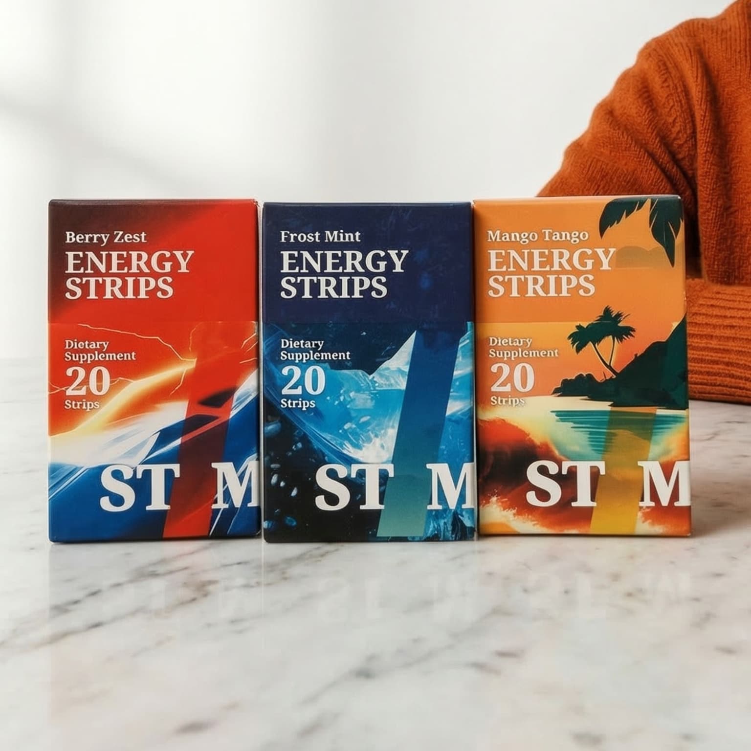 Stim Energy Strips, 50mg Caffeine, Instant Absorption, Jitter-free Focus To Stay Awake, Convenient Energy For Driving, Work & Travel