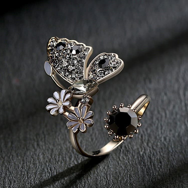 Women's 3d Butterfly Ring, Elegant Fairy Style Index Finger Ring, Korean Ins Trend, Unique Minimalist Fashion Ring