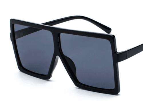 Oversized Square Flat Top Women Very Lrge Ladies Fashion Sunglasses Shade Uv400--black Frame, Black Gray