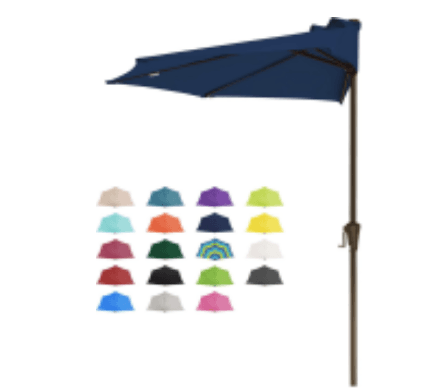 Sturdy Frame Central Column Semi-umbrella For Home Patio Garden. Durable Umbrella That Serves Both Sun Protection And Rain Shelter Purposes