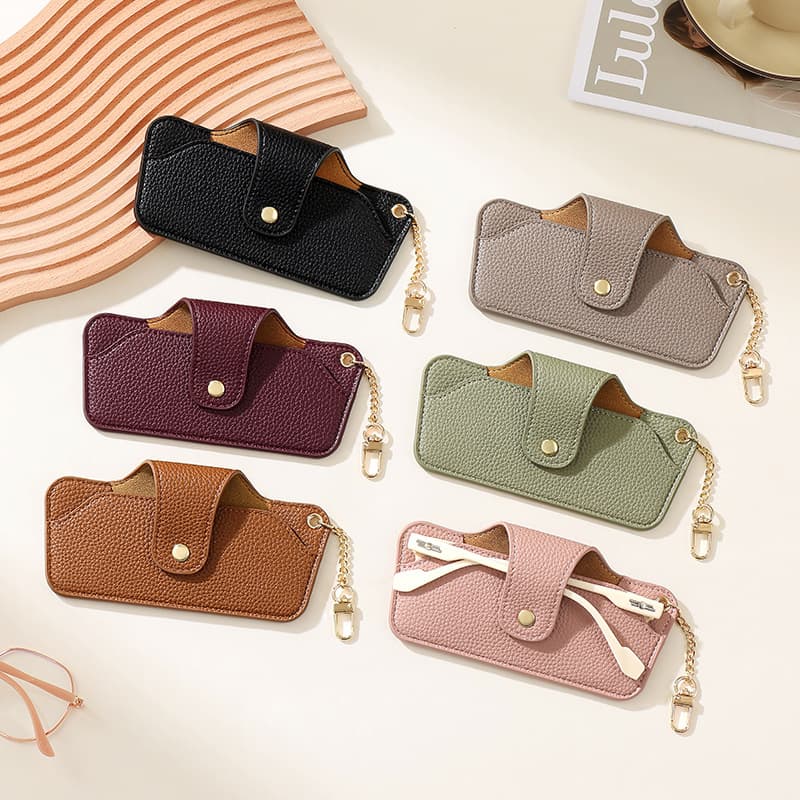 Fashionable PU Leather Portable Sunglasses Storage Case