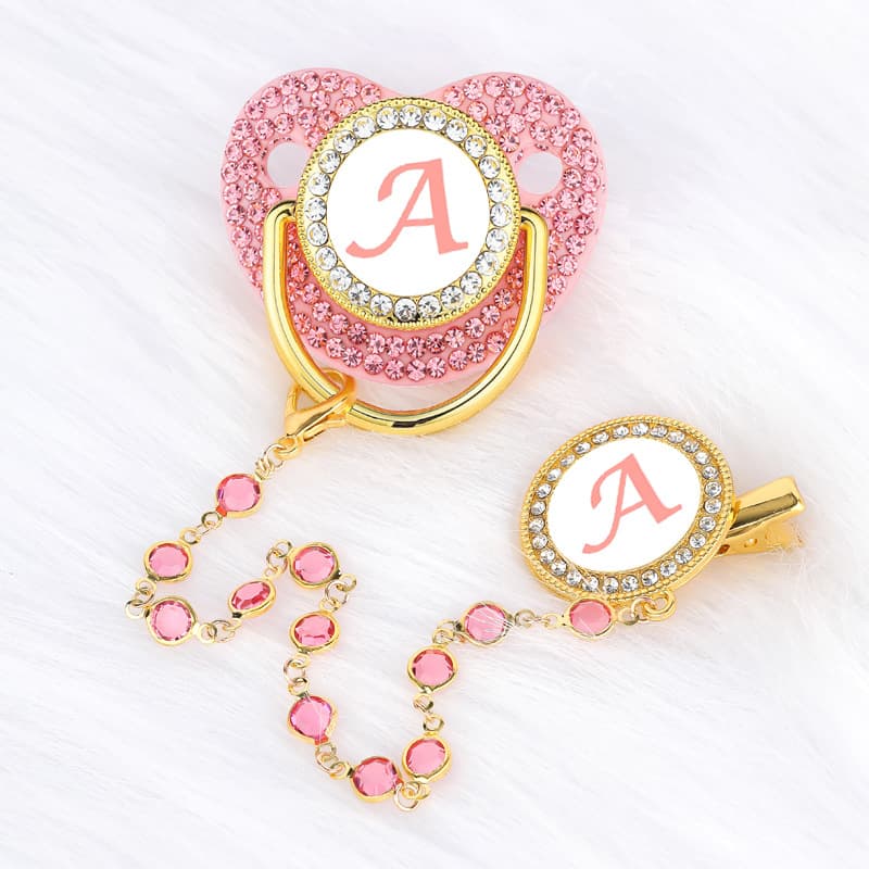 High-end  With Diamond Letters Baby Pacifier Spot Drill Pacifier