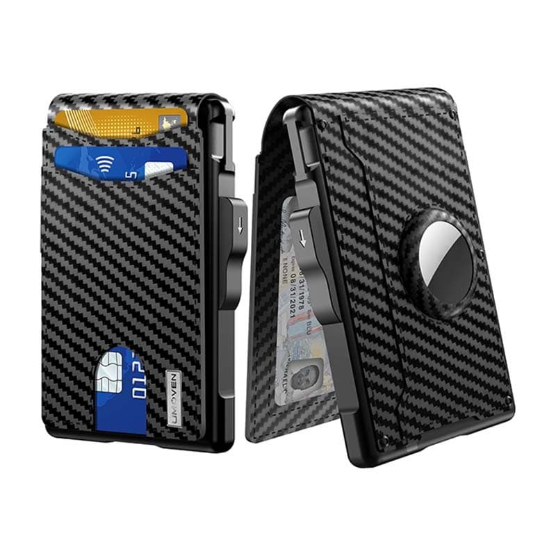 Amazon Bestseller Dual-fold Carbon Fiber Flip Wallet
