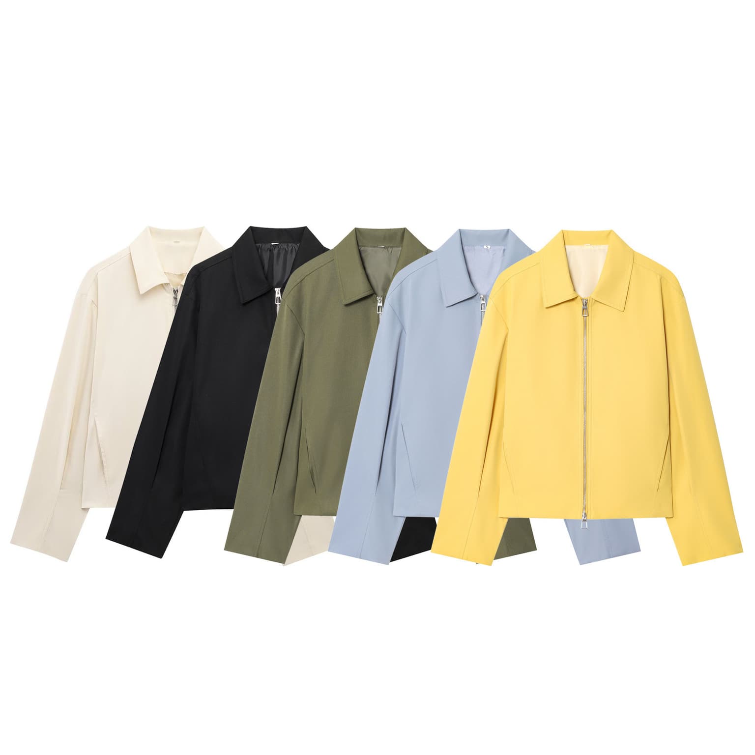 European And American-style Lapel Long-sleeve Zip-up Baseball Uniform Jacket