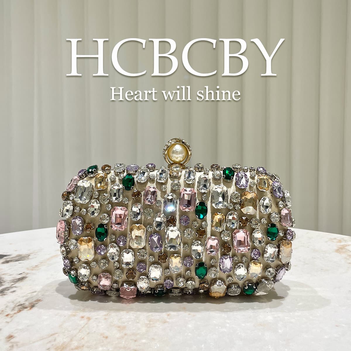 Womens Luxurious Gold-colored Clutch With Dazzling Rhinestone Accents