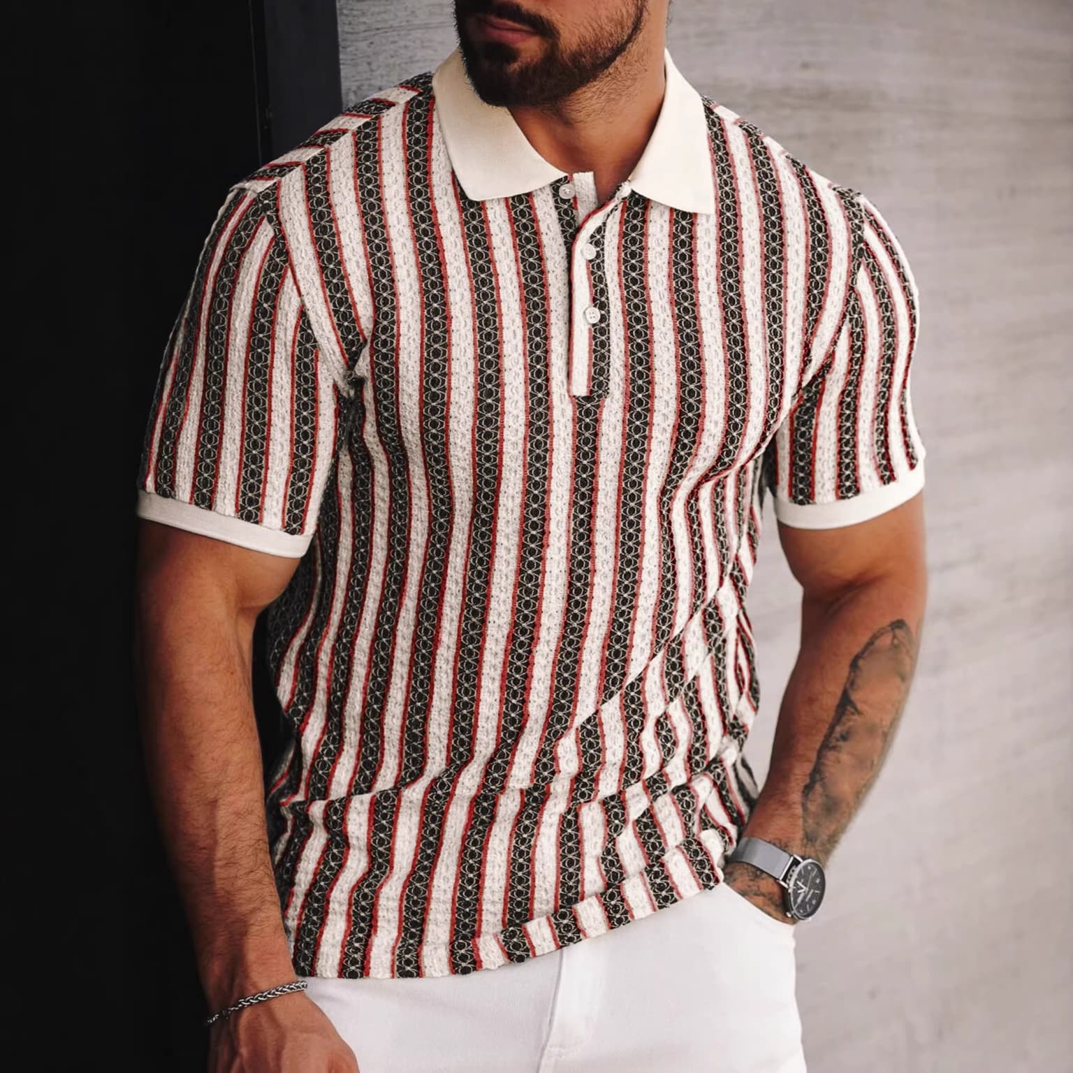 Men's Summer Light-Luxury Casual Short-Sleeve Polo Shirt