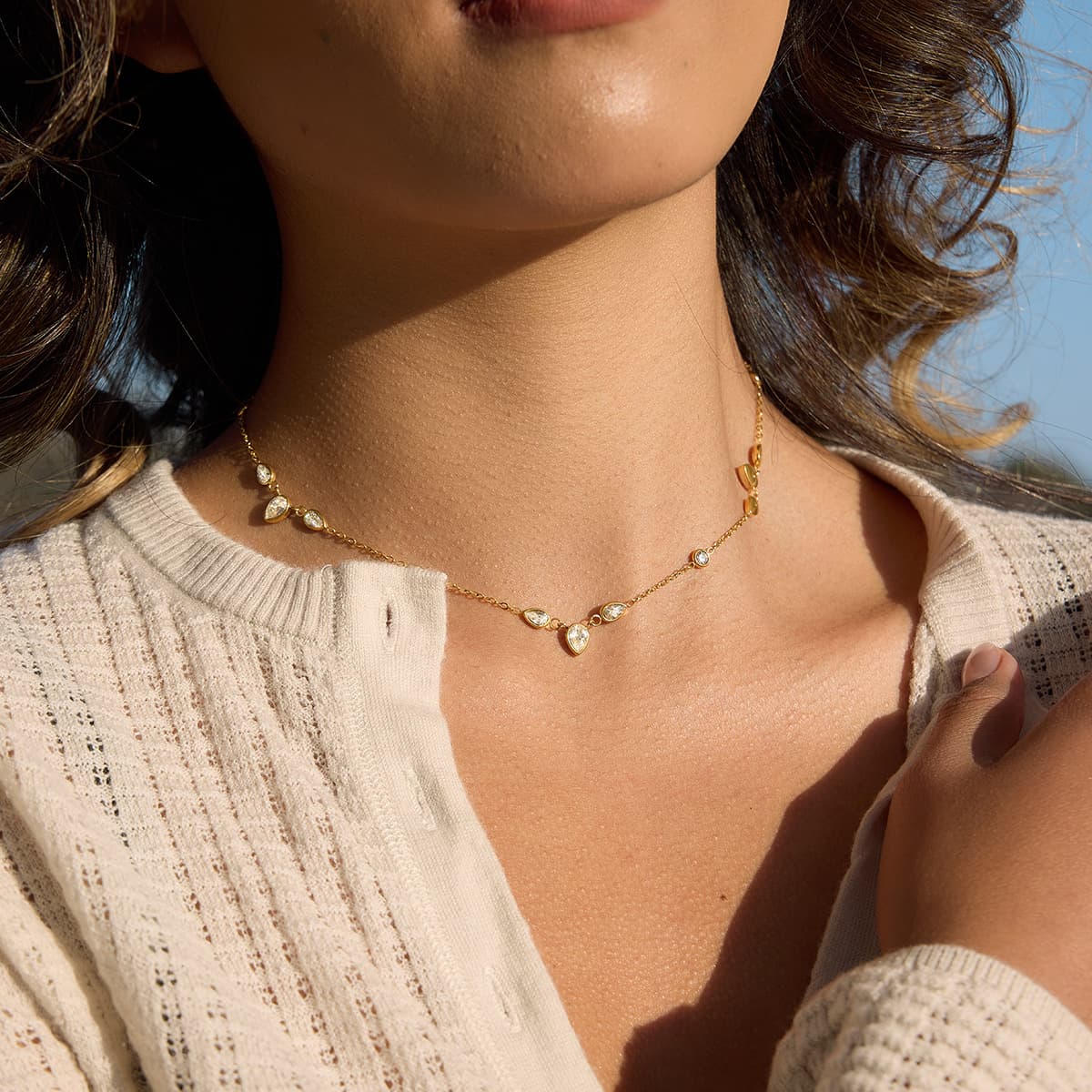 High-end Steel Zircon Pendant Necklace