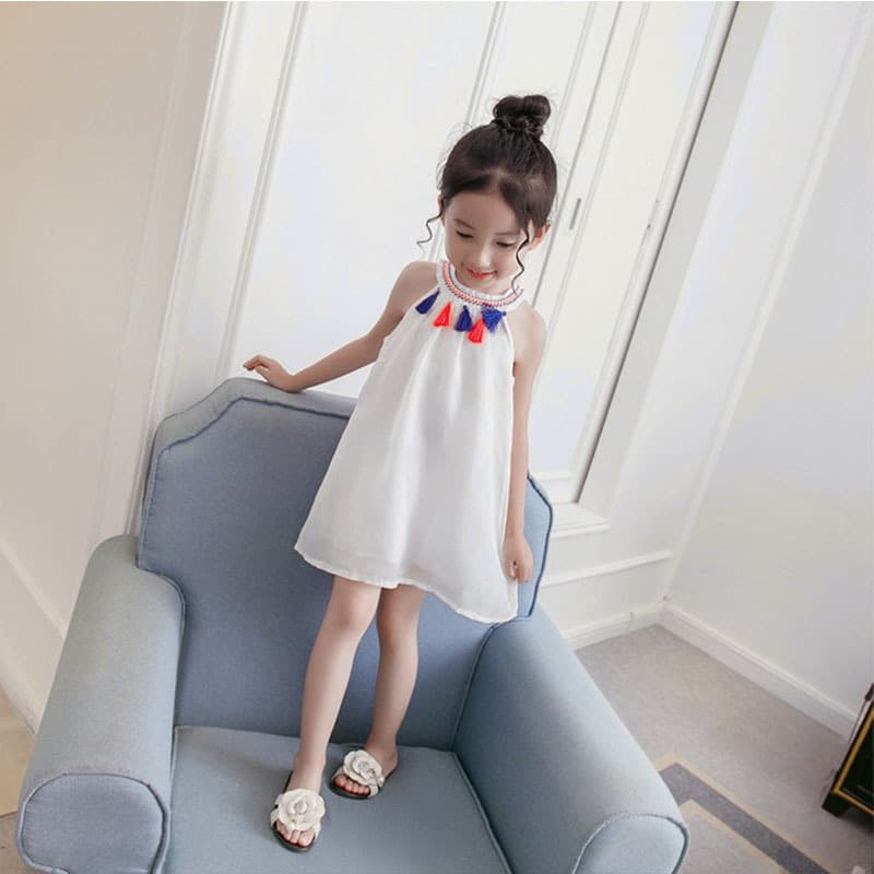 Korean-style Chiffon Baby Elegant Ethnic-style Halter Childrens Dress