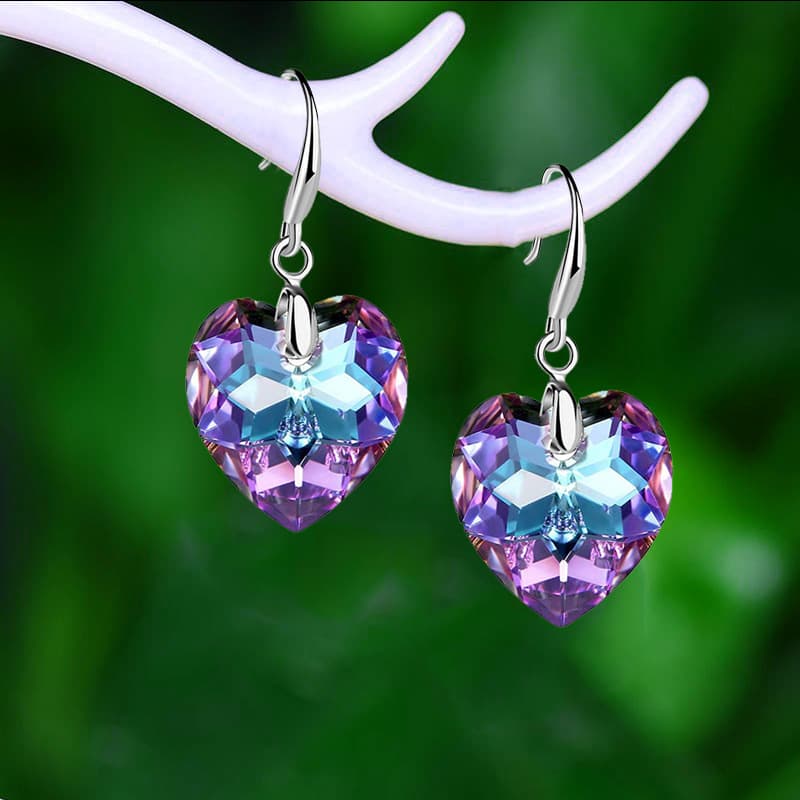Fashionable Heart Of The Ocean Crystal Glass Earrings
