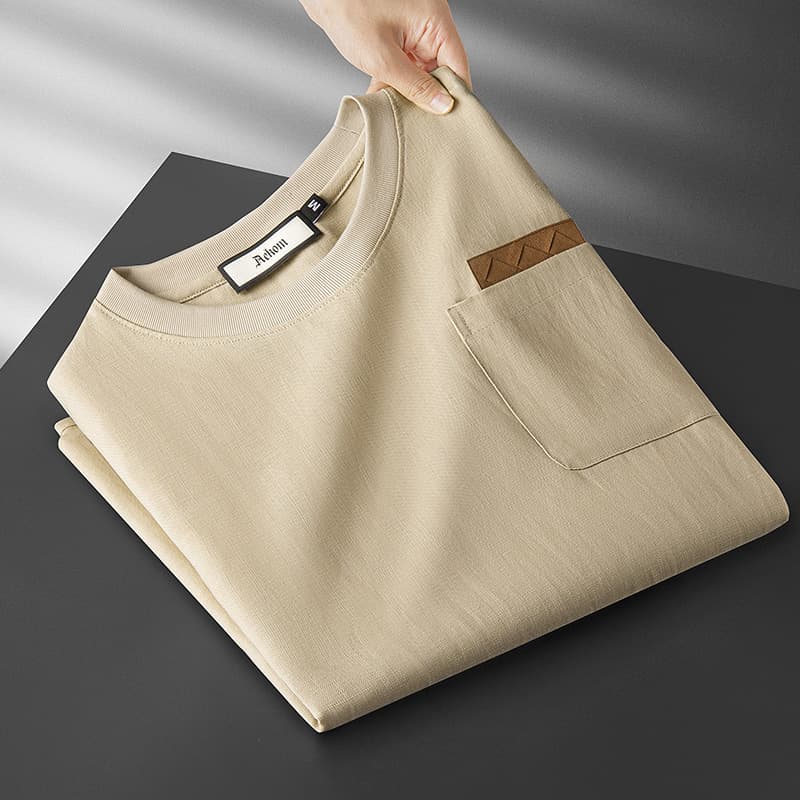 Lightweight Ice Silk Linen Men's Short-sleeve T-shirt
