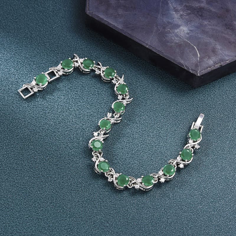 Women's Round-shaped Zircon-inlaid Bracelet