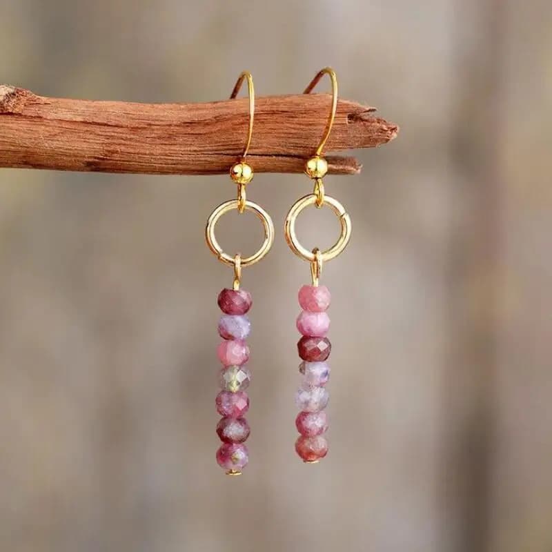 Cherry Red Polygon Earrings Ear Jewelry