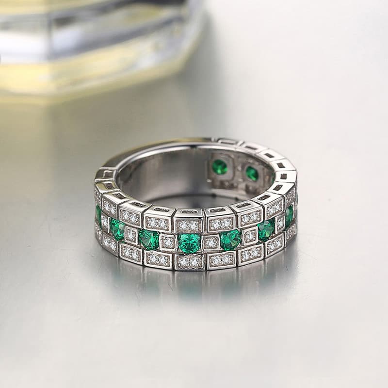Retro Full-crystal Wide Style Unisex Ring