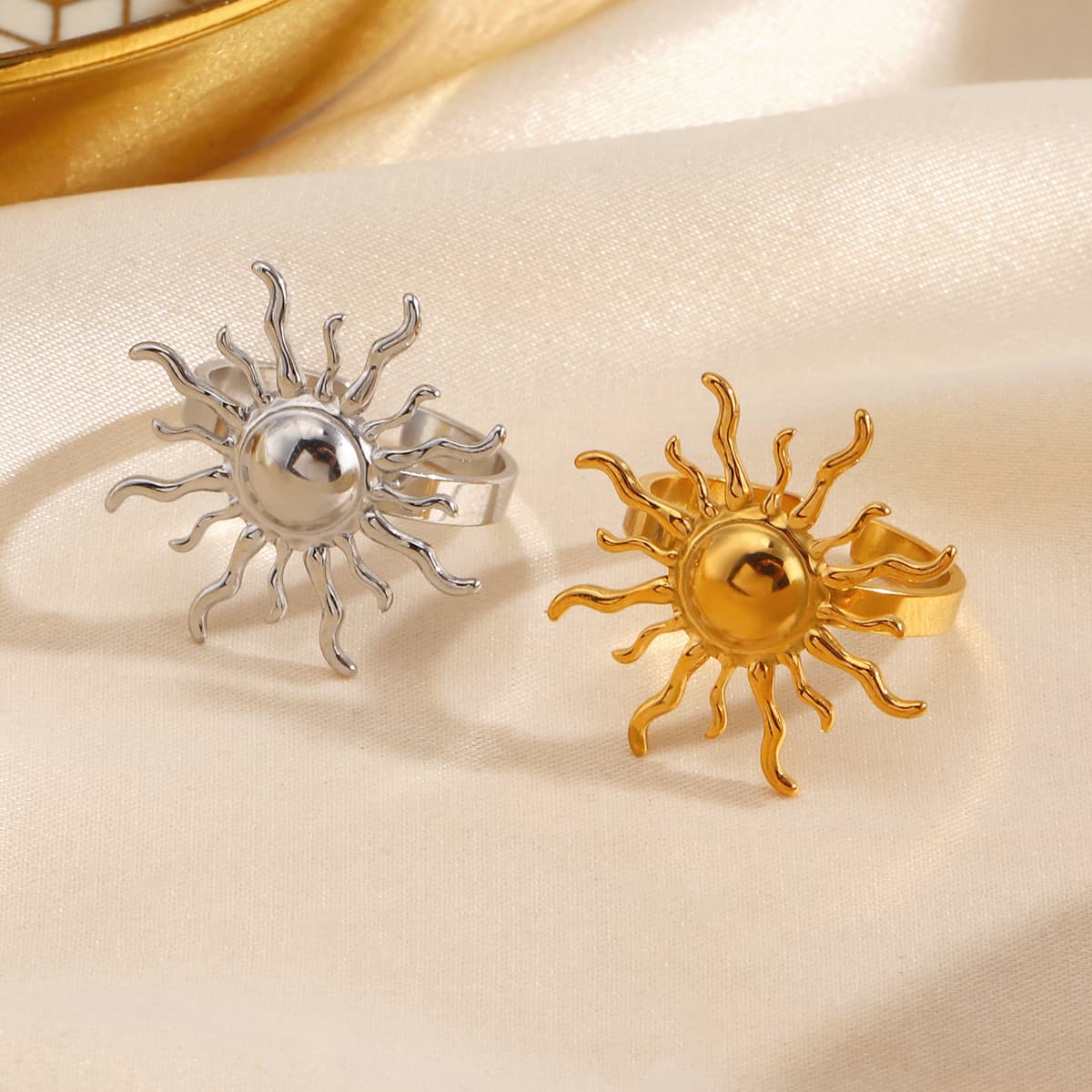 Personalized Fashionable Trendy Stainless Steel Sun Ring