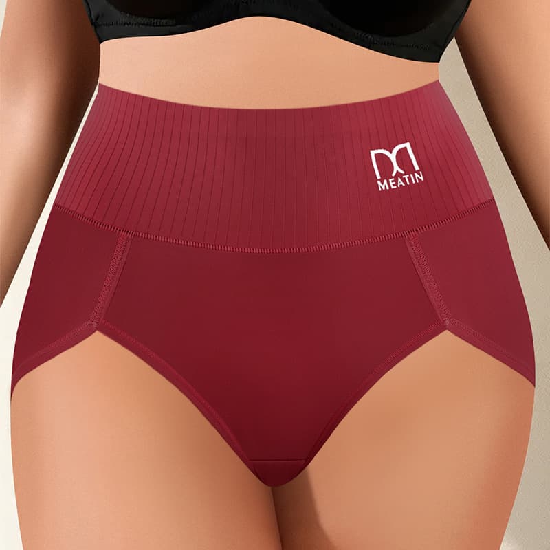 Milk Silk High-waisted Thong Underwear Breathable Hip-lifting And Tummy-taming For Women