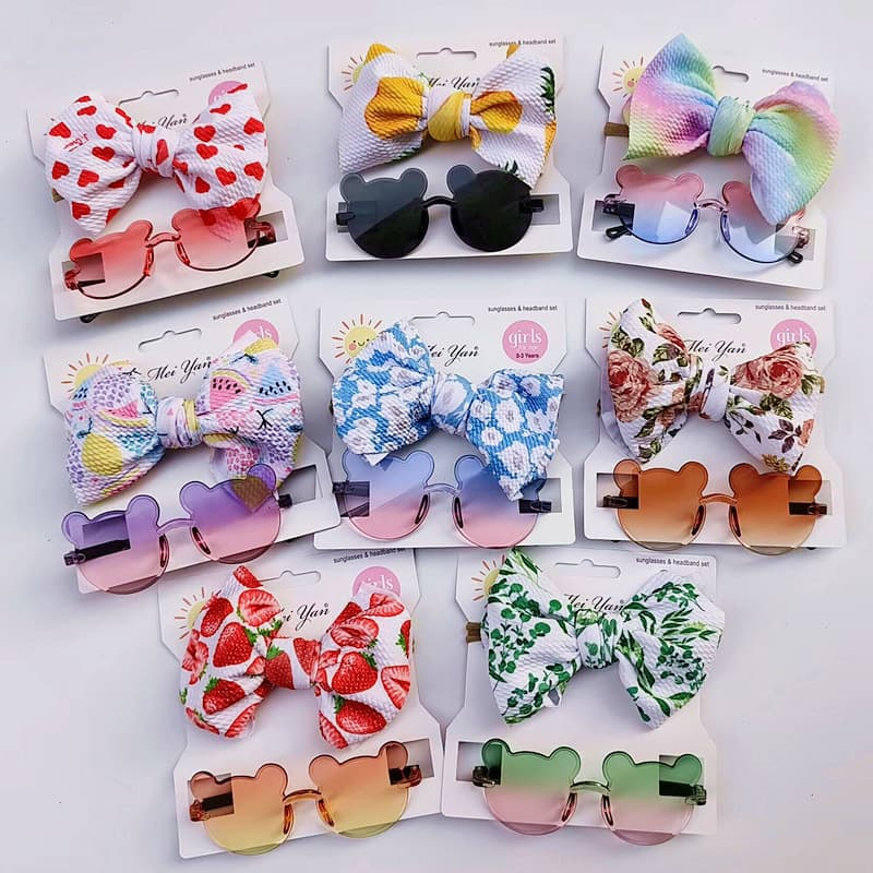 Kids Sunglasses And Fruit-Print Hairband Set