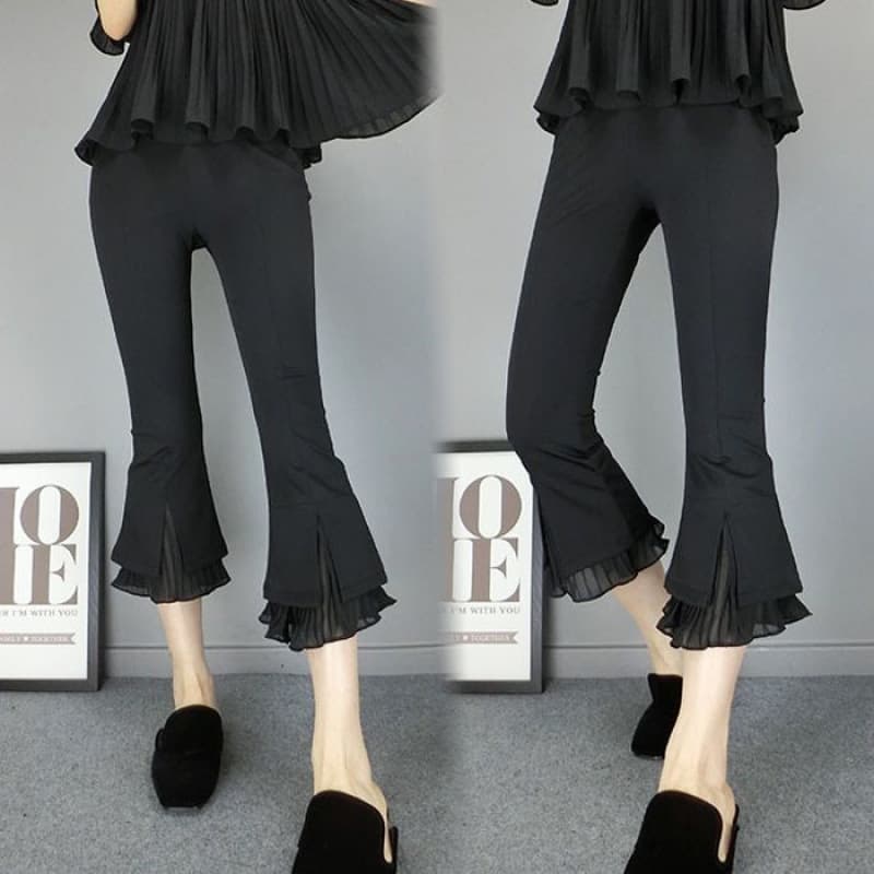 Spliced Mesh Cutout Versatile Casual Pants