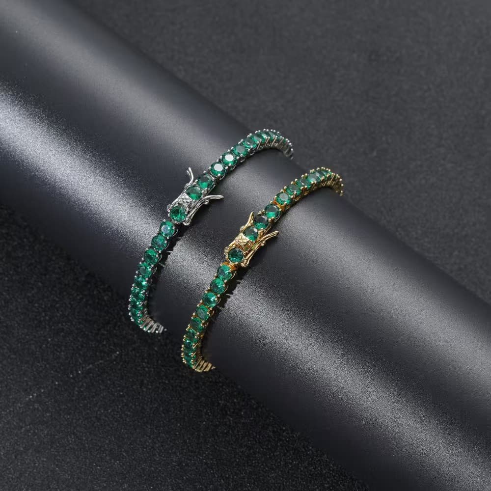 European And American-style Colorful Zircon Single-row Tennis Bracelet Jewelry