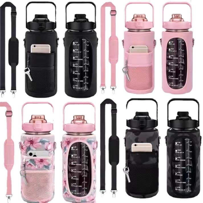 Sports Water Bottle Sleeve Handheld Strap Protective Cover Portable