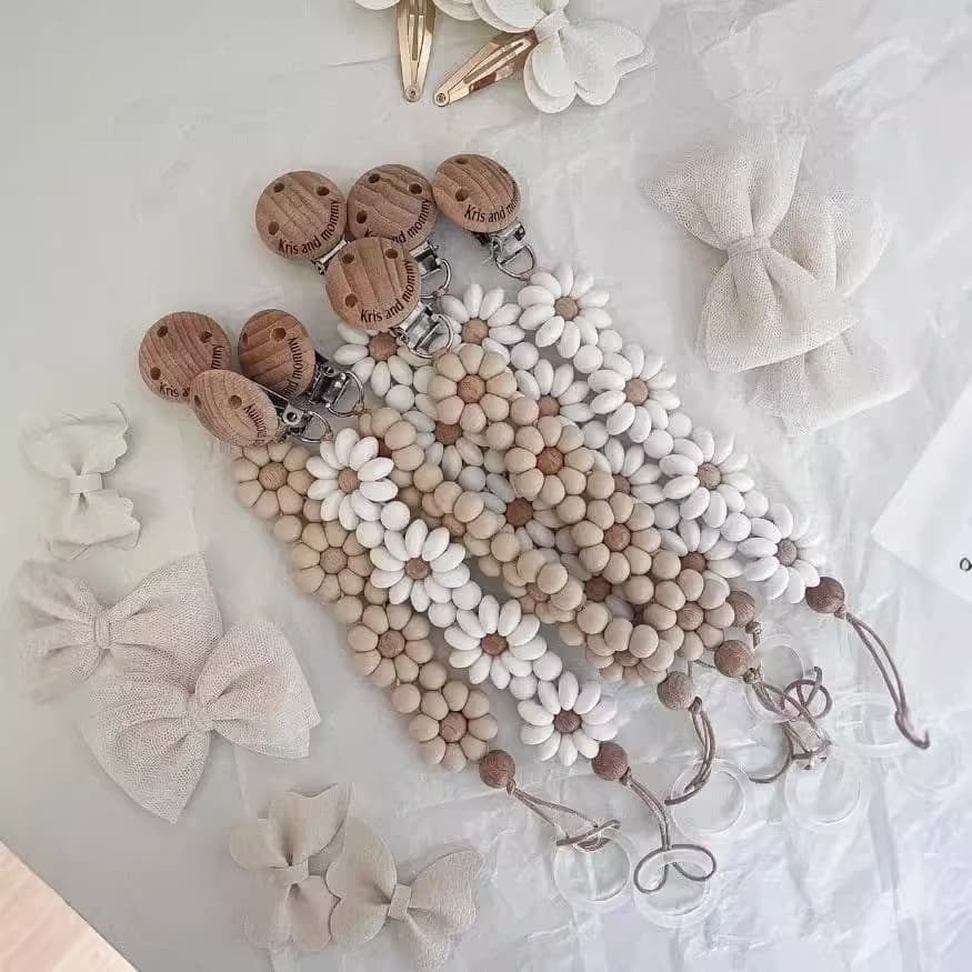 Baby Flower Silicone Pacifier Clip