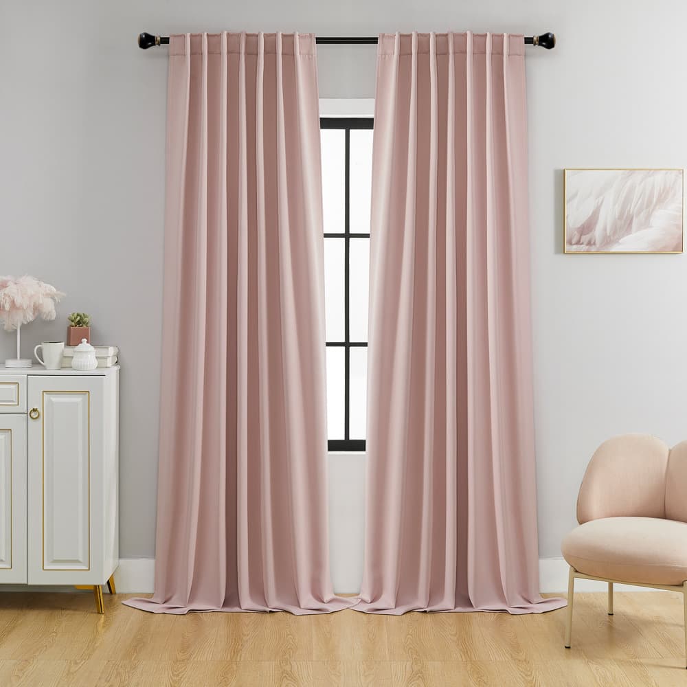 Blackout Curtains Rod-pocket Style With Loop Tabs For A Curtain Rod