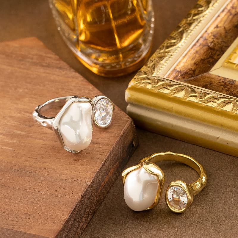 European And American-style Zircon Open Adjustable Ring