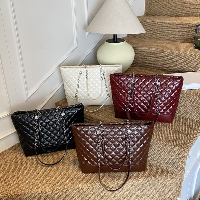 Simple Handheld Crossbody Bag With Patchwork