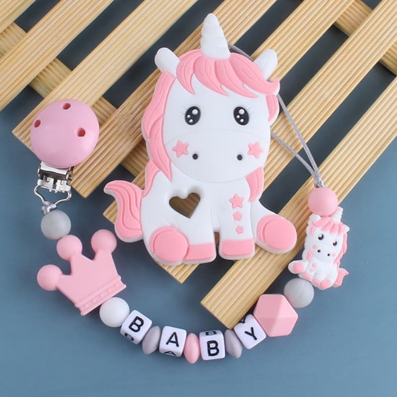 Teething Silicone Pacifier Clip With Toy