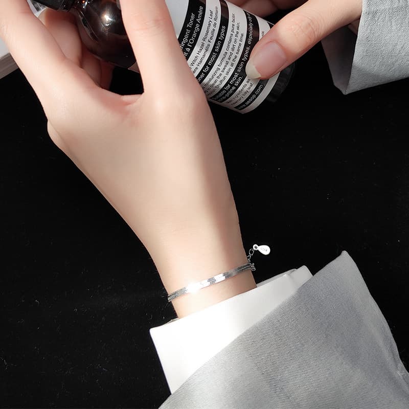 Designer-style Flat Snake Chain Bracelet