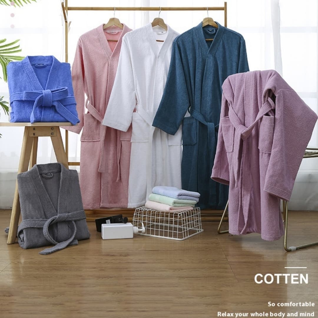 Hotel Pure Cotton Bathrobe Spring And Autumn Towel Material Pajamas